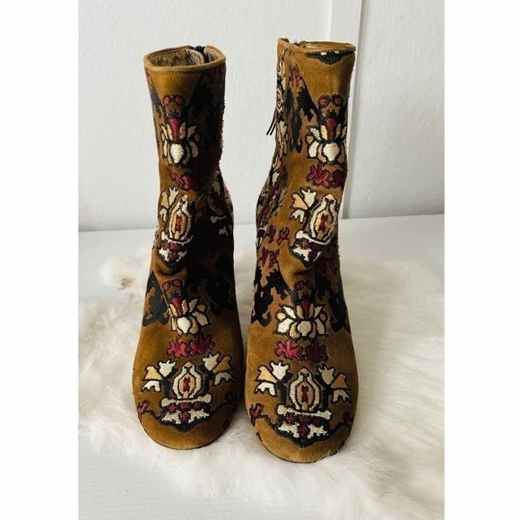 Isabel Marant Embroidered Suede Ankle Boots - Picture 2 of 12